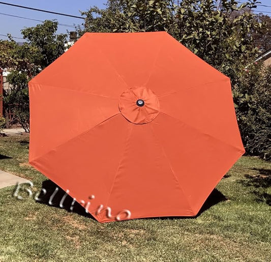 BELLRINO Decor Replacement Taupe Strong and Thick Umbrella Canopy for 9ft 8 Ribs Taupe (Canopy Only) (BRICK-98)