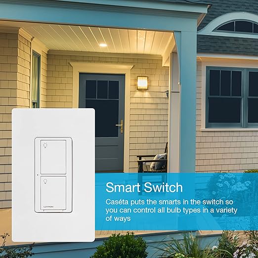 Lutron Motion Sensor with Smart Switch and Original Light Switch for Closets, Pantries, Basements, for Any Bulbs, Occupancy Vacancy Sensor, Single-Pole/ 3 Way, Motion Sensor with Smart Switch