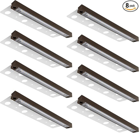 GKOLED 12 Inch LED Hardscape Lighting, Low Voltage Paver Wall Step Lights, 22pcs LED Chips for Even Light Distribution, 2700K Warm White, 12V AC/DC (8-Pack)