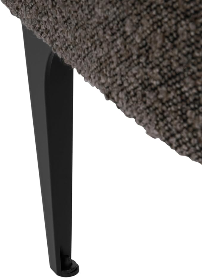 HomePop Upholstered Storage Bench with Metal Leg, 42" W, Dark Brown Boucle
