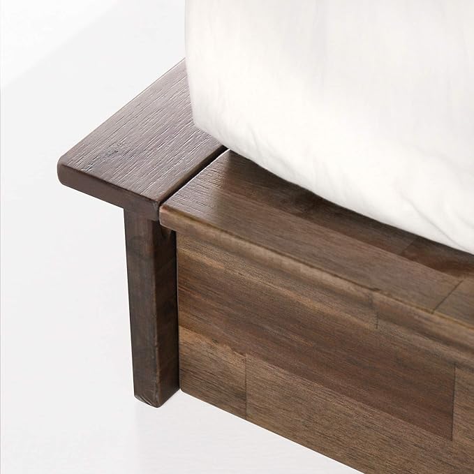 Zinus Brock Metal and Wood Platform Bed Frame/Solid Acacia Wood Mattress Foundation/No Box Spring Needed/Easy Assembly, King