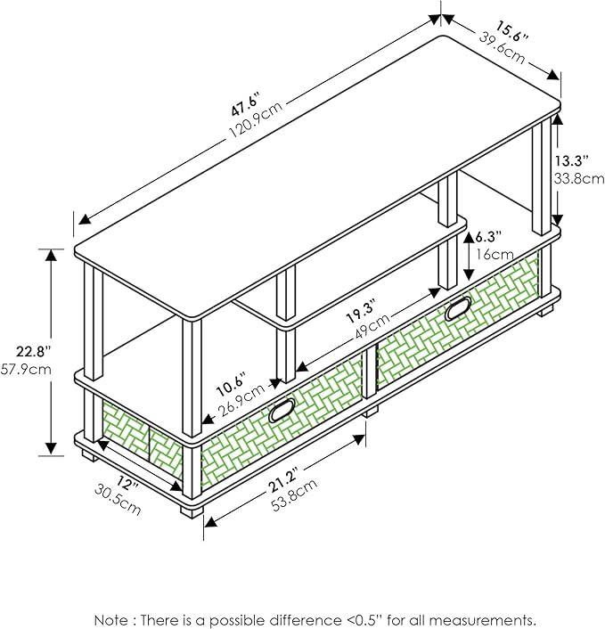 Furinno JAYA TV Stand for up to 50-Inch TV, 55 Inch
