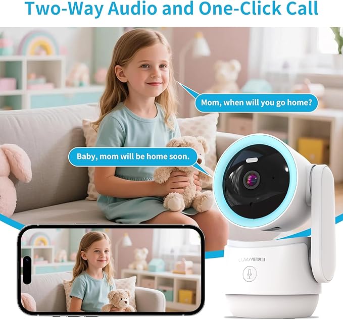 2K Pan/Tilt Security Camera, Smart WiFi Indoor Cameras for Home Security with AI Motion Detection, Dual-Band Wi-Fi (5G/4G) Camera with Phone App, 2-Way Audio, 24/7, Siren, TF/Cloud Storage (Blue)