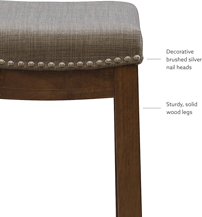 Linon Home Décor Kingston Rustic Backless Counter Stool,