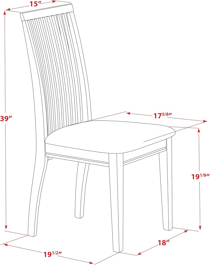 East West Furniture IPC-LWH-C Ipswich Dining Chairs - Linen Fabric Upholstered Wood Chairs, Set of 2, Linen White