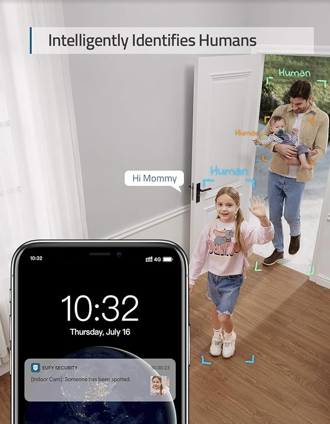 eufy Security Indoor Cam C120 & P24, 2K, Indoor Security Camera, Wi-Fi Plug-in Camera, Human & Pet AI, Voice Assistant Compatibility, Night Vision, HomeBase not Compatible