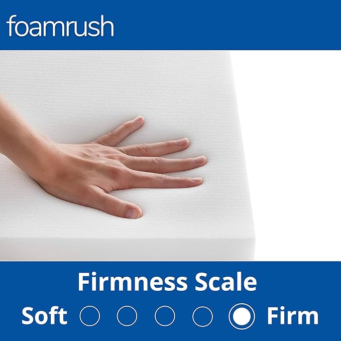 FoamRush 6-Inch Bunk (34" x 75") High Density Foam RV Mattress Replacement, Firm, Pressure Relief, Travel Camper Trailer Truck, Made in USA, CertiPUR-US Certified, Cover Not Included