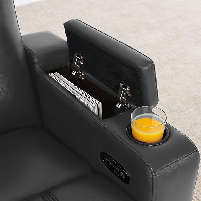 MCombo 65" Zero Gravity Oversized Power Reclining Loveseat with Adjustable Headrest for Living Room, Double Recliner Sofa with USB & Type C Port, Armrest Storage & LED Light HTS401SET