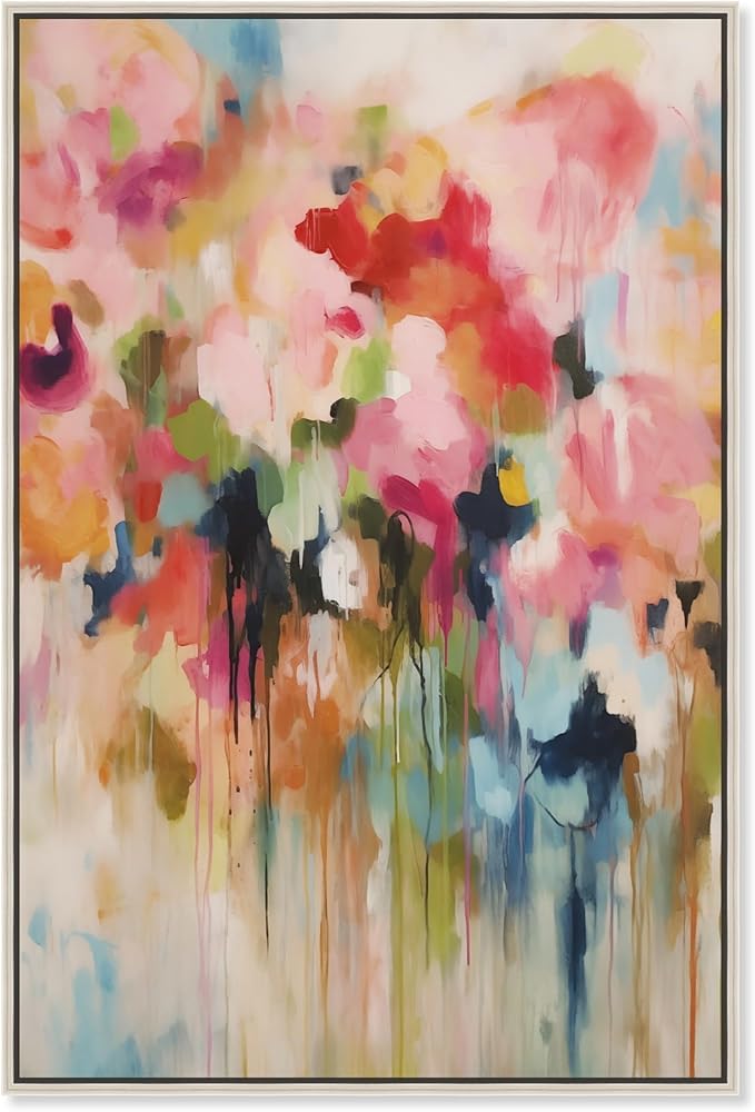 Art Remedy Soft Lush Pastel Canvas New Floral Wall Art, Silver Frame, 20" x 30"