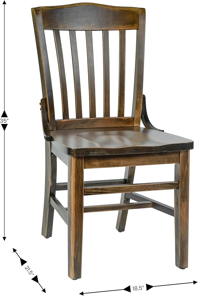 Flash Furniture Hercules School House Back Metal Restaurant Chair - Antique Copper Wood Seat and Frame