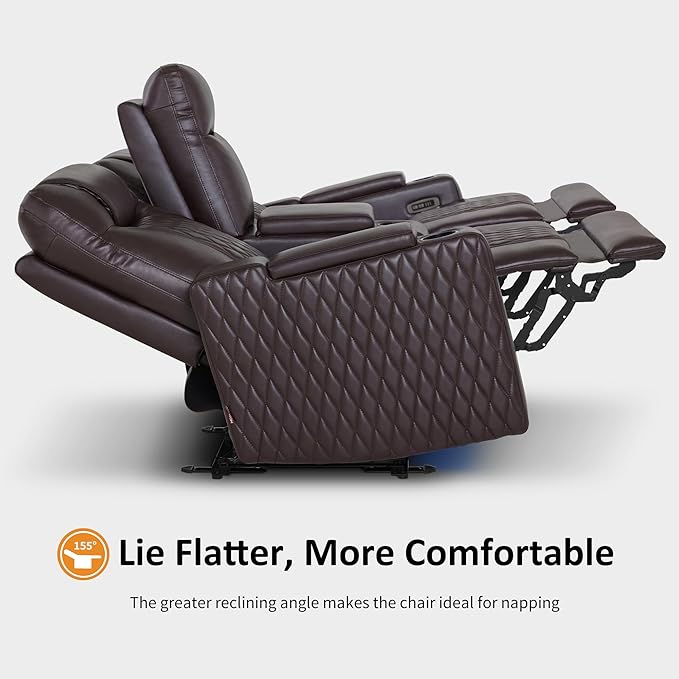 MCombo 80" Zero Gravity Oversized Power Reclining Loveseat with Adjustable Headrest for Living Room, Double Recliner Sofa with USB & Type C, Armrest Storage & LED Light HTS401SET