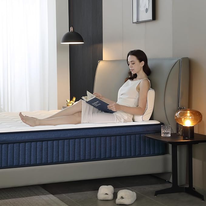 California King Mattress, 12 Inch Cal King Size Mattress in a Box, Medium Firm Pocket Spring and Gel Memory Foam for Superior Comfort, Pressure Relief, Strong Edge Support