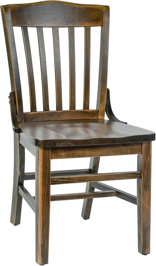 Flash Furniture Hercules School House Back Metal Restaurant Chair - Antique Copper Wood Seat and Frame