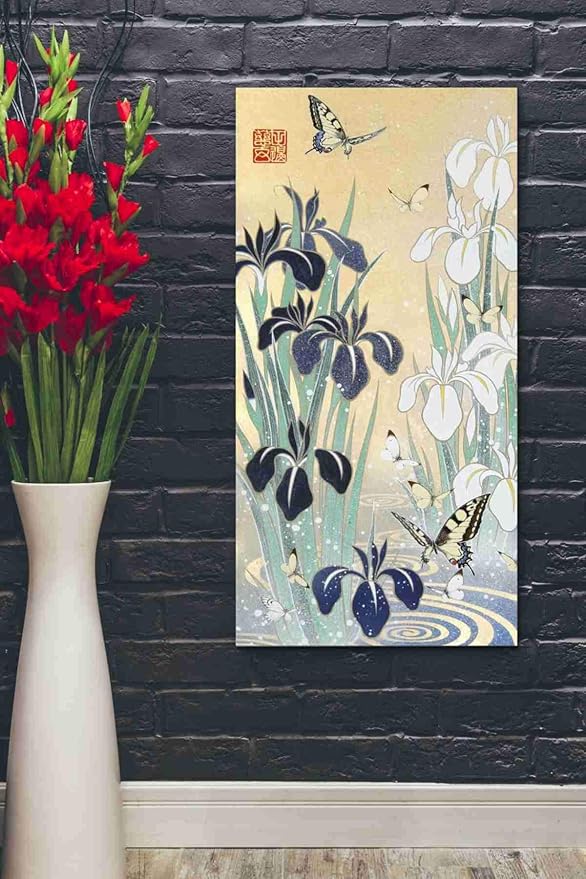 Epic Graffiti 'Iris and Butterfly' by Zigen Tanabe, Canvas Wall Art, 20"x40"