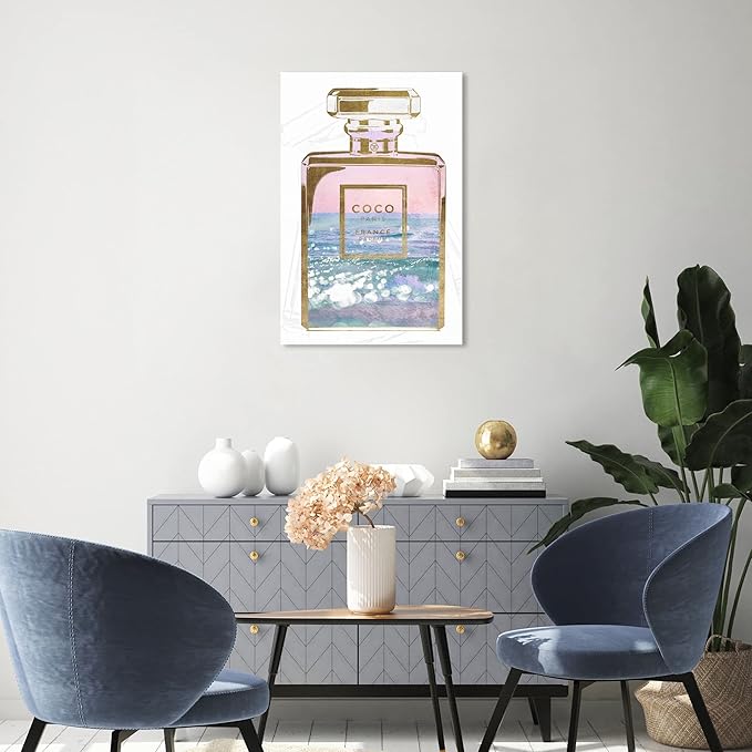 Oliver Gal Fashion and Glam Wall Art Canvas Prints 'Blush Ocean Spray Perfume' Perfumes