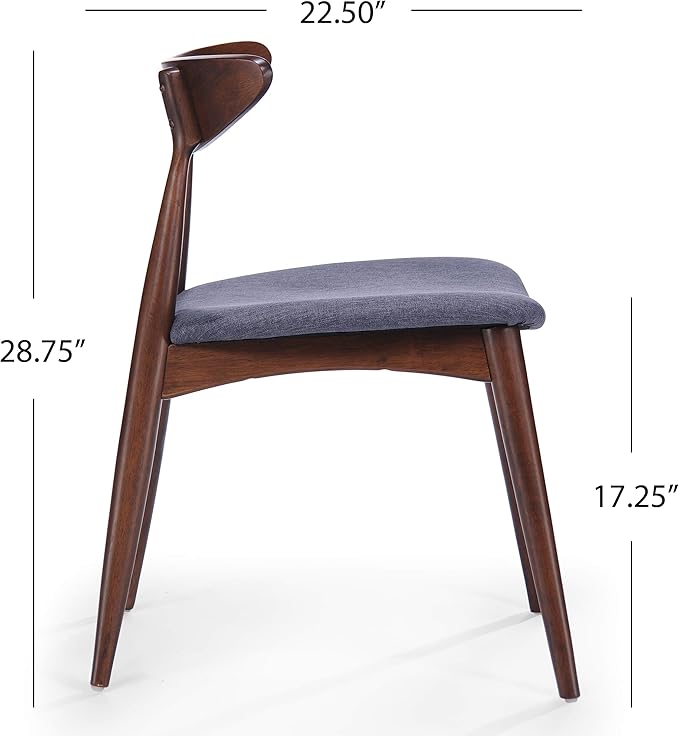 Christopher Knight Home Barron Fabric Dining Chairs, 2-Pcs Set, Charcoal