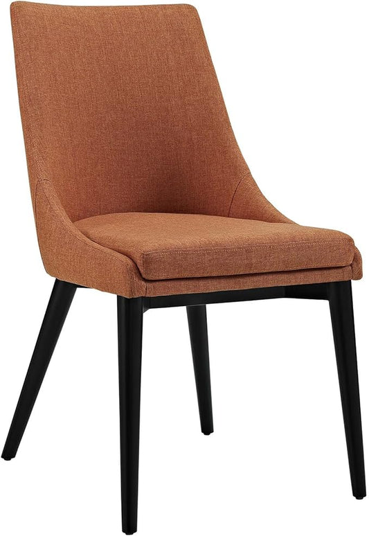 Modway Viscount Mid-Century Modern Upholstered Fabric Kitchen and Dining Room Chair in Orange
