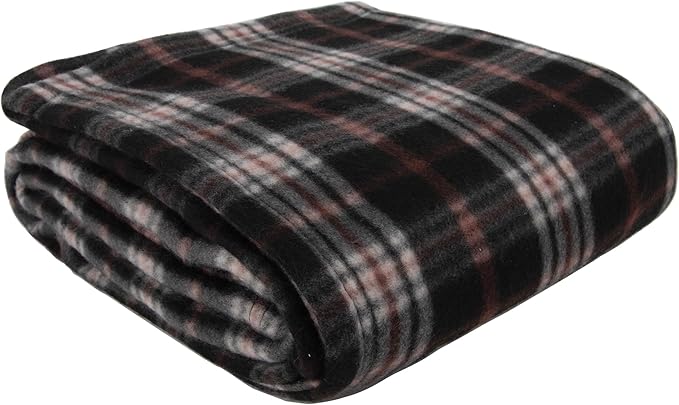 Trail maker 24 Pack Bulk Plaid Sherpa Fleece Throw Blankets 50 x 60 for Wedding Guests, Homeless, Pets | Plaid Fleece Throw Blankets Bulk