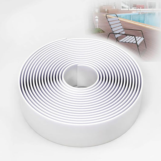 1.5 Inch Wide, 100ft Long Vinyl Strap - Replacement Straps for Patio Chairs - Vinyl Strapping for Patio Furniture Repair - Durable Seat Repair Kit for Lawn Chairs, Outdoor Furniture (White)
