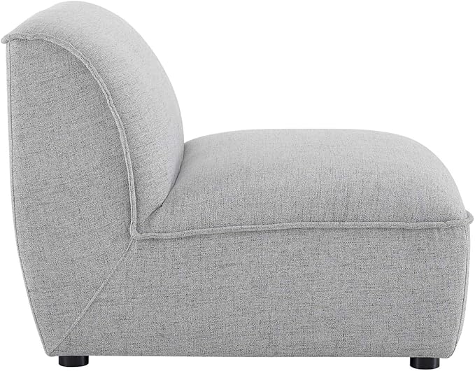 Modway Comprise Fabric Upholstered Sectional, Armless Chair, Light Gray