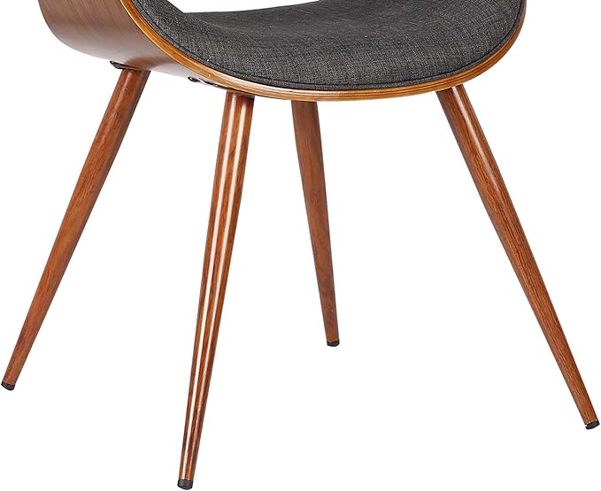 Armen Living Butterfly Mid-Century Dining Chair in Walnut Finish and Charcoal Fabric - Set of 6