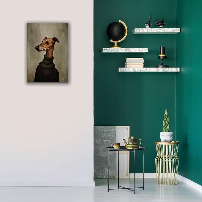 Epic Graffiti 'Green Sweater Dog' by Svetlana Aleynikova Canvas Wall Art, 18" x 26"