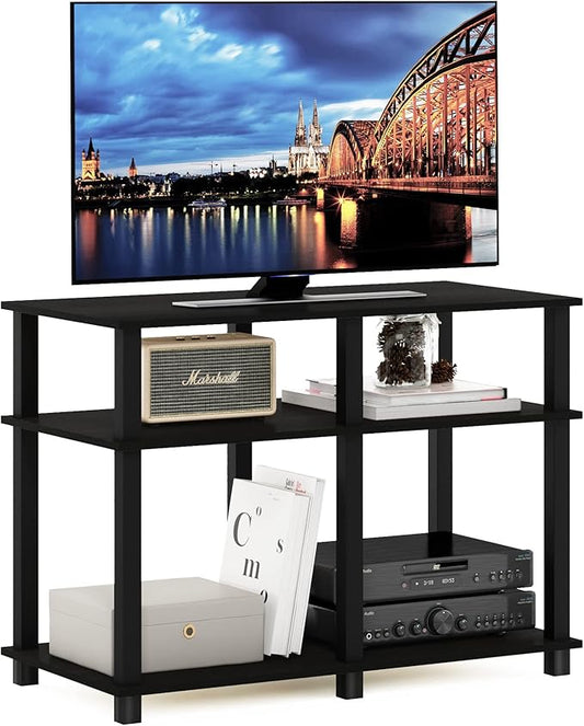 Furinno Romain Turn-N-Tube Stand for TV up to 40 Inch, 40-Inch, Espresso/Black