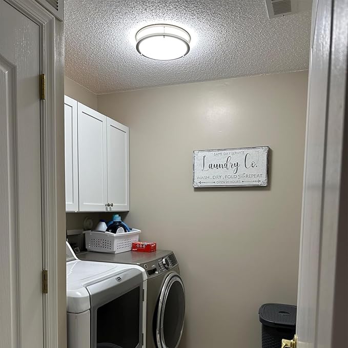 Kalium LED Ceiling Light with Remote 12 Inch Flush Mount Ceiling Light Fixture, 18W 3000K-6000K Adjustable Color Temperature, Dimmable Lighting Fixtures for Kitchen Bedroom Hardwired Installation