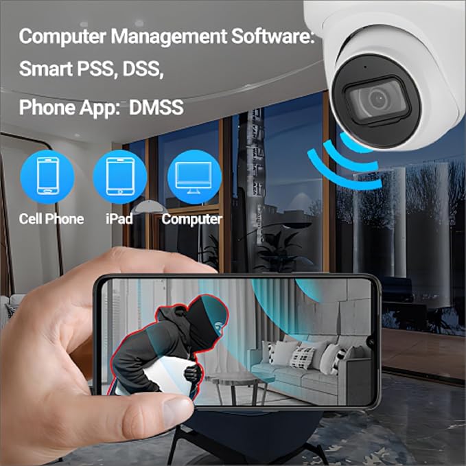 EmpireTech 4MP 1/1.8" CMOS Ultra Low Light Starlight+ IR Turret AI IP Camera Motion Detection,IP67,POE and ePOE,Built-in Mic,Vehicle and Human,S3 Version IPC-T54IR-AS 3.6mm