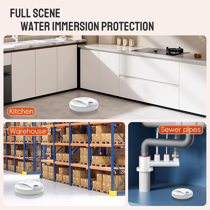 Wireless Water Leak Detector - Works Standalone or with Smart Hub, Loud Siren Water Leak Sensor and Drip Alarm, IP67 Waterproof, for Home, Basement, Bathroom, Under Sink, Laundry