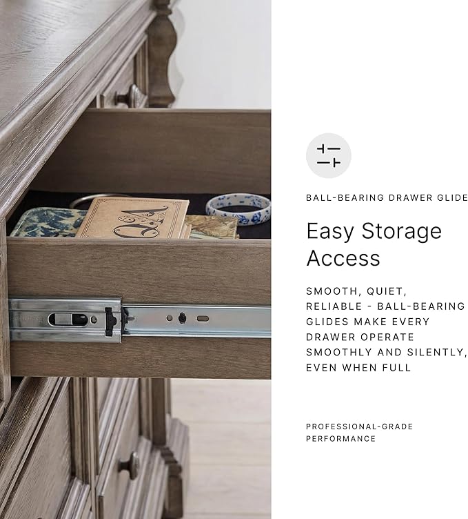 Signature Design by Ashley Blairhurst 3 Drawer Nightstand with USB Charging, 28.75" Tall, Light Grayish Brown