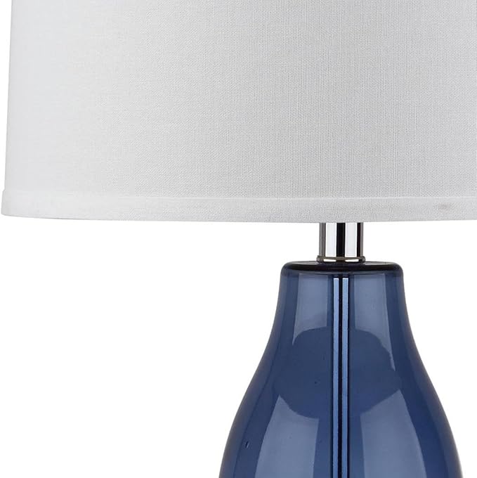 SAFAVIEH Lighting Collection Mercurio Blue Glass Double Gourd 29-inch Bedroom Living Room Home Office Desk Nightstand Table Lamp Set of 2 (LED Bulbs Included)