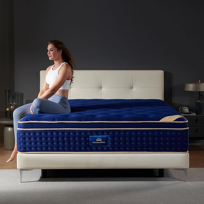 Queen mattress,14 inch Gel Memory Foam Hybrid Mattress,Queen Size Mattresses in a Box,with Individual Pocket Spring for Motion Isolation &Lumbar Support & Pressure Relief,Fiberglass-Free,Medium Firm