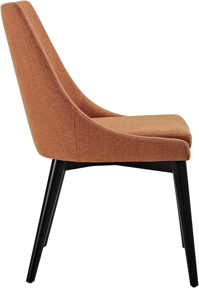 Modway Viscount Mid-Century Modern Upholstered Fabric Kitchen and Dining Room Chair in Orange