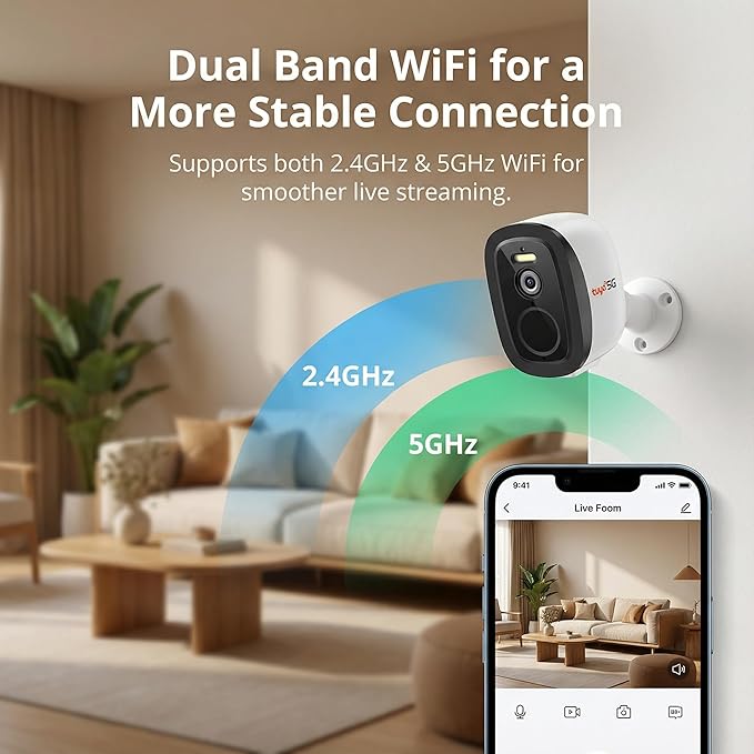 4Pack Security Cameras Wireless Outdoor 2.4G&5G WiFi, 2K Outdoor Cameras for Home Security with AI Motion Detection & Siren,Color Night Vision, 2-Way Talk,Waterproof,Cloud/SD，Works w/Alexa