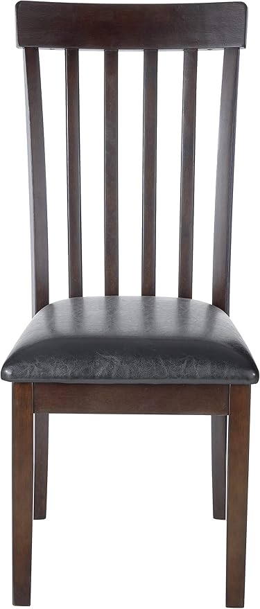Signature Design Dining Room Chair and Table Set (Set of 2) + Rectangular Table, Dark Brown