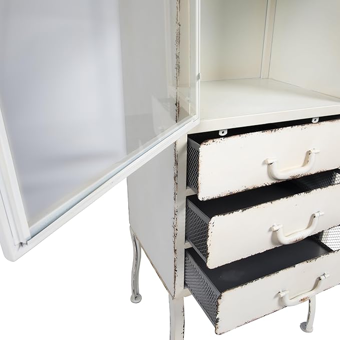 Creative Co-Op Metal Cabinet with 3 Drawers