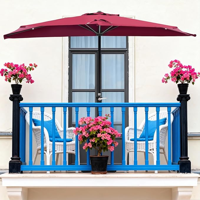 OLIXIS Patio Umbrella with Tilt and Crank Button & Sturdy Ribs Waterproof, Patio Table Umbrella Perfect for Poolside, Terrace, Beach and Outdoor Restaurant
