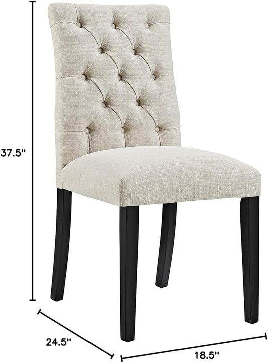 Modway Duchess Fabric Set of 4, Four Dining Chairs, Beige