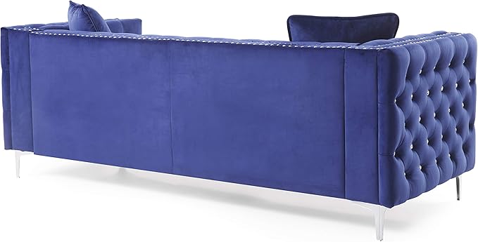 Glory Furniture Paige Sofa, Blue. Living Room Furniture, 30" H x 86" W x 34" D