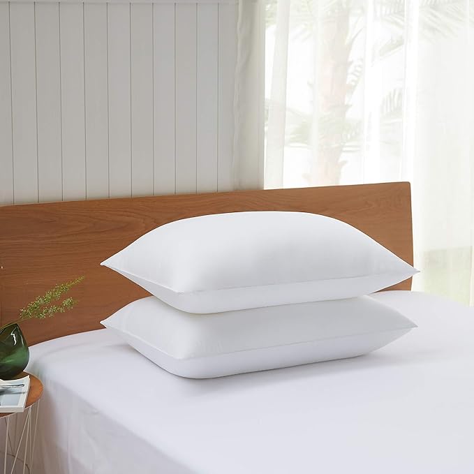 Acanva Hotel Quality Bed Pillows for Sleeping,Premium 3D Plush Fiber-Reduces Neck Pain,Breathable Cooling Cover Skin-Friendly, King (Pack of 2), White 2 Count