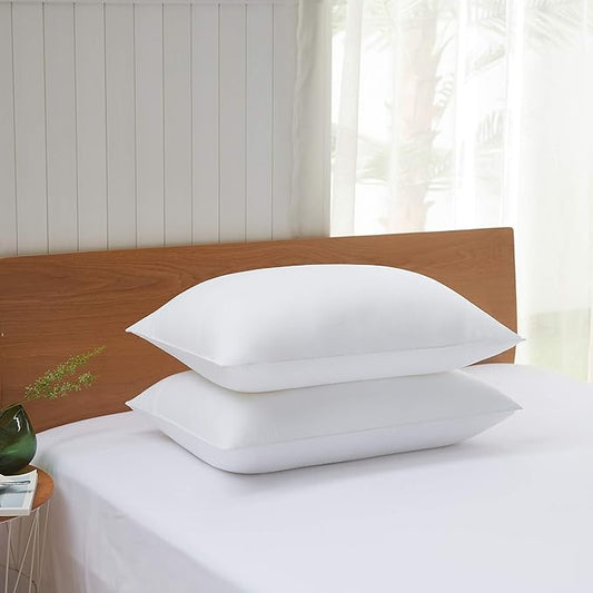 Acanva Basic Bed Pillow Soft Rest Cushion Stuffer for Sleeping, King, White 2 Count