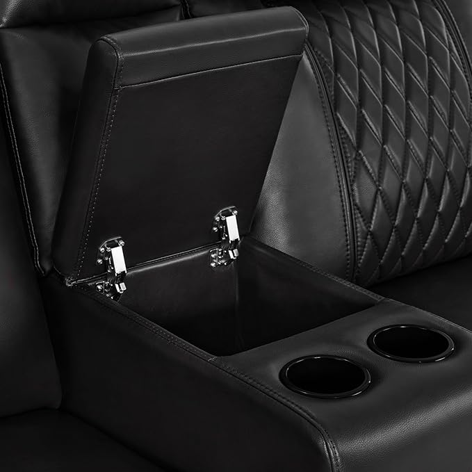 MCombo 80" Zero Gravity Oversized Power Reclining Loveseat with Adjustable Headrest for Living Room, Double Recliner Sofa with USB & Type C, Armrest Storage & LED Light HTS401SET