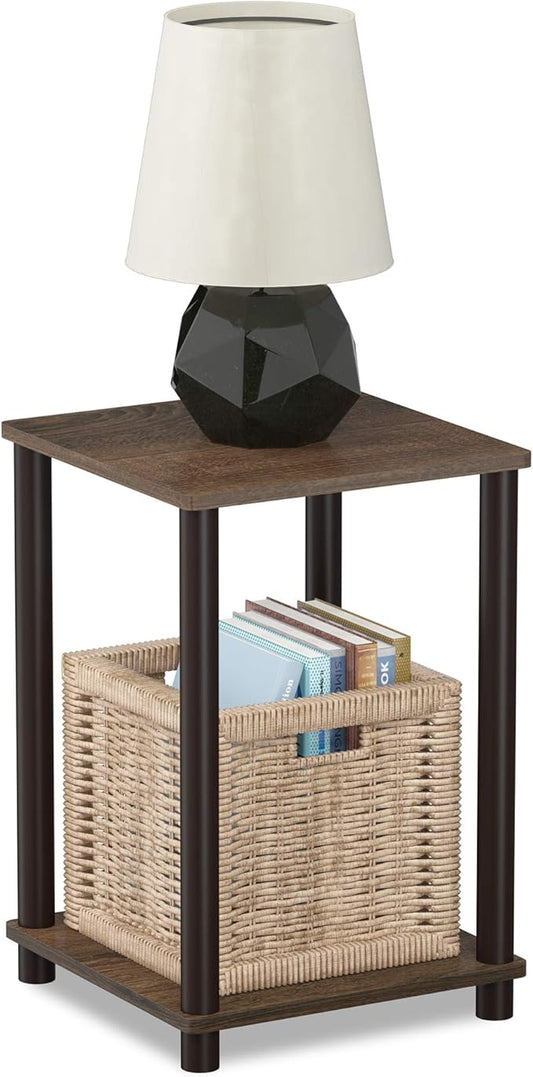 FURINNO Turn-N-Tube Haydn End Table, 1-Pack, Walnut/Brown