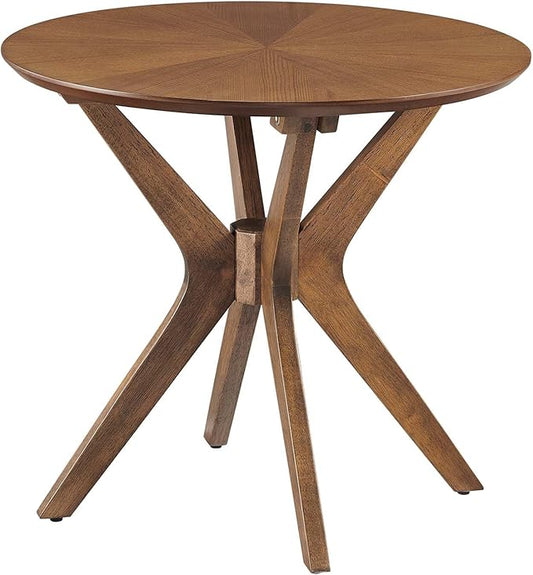 Modway EEI-6558-WAL Crossroads 24” Round Wood Side Table, Walnut