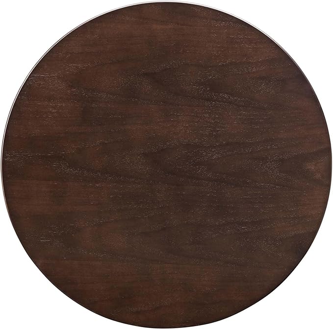 Modway Verne Round Wood Grain 28" Dining Table in Gold Cherry Walnut
