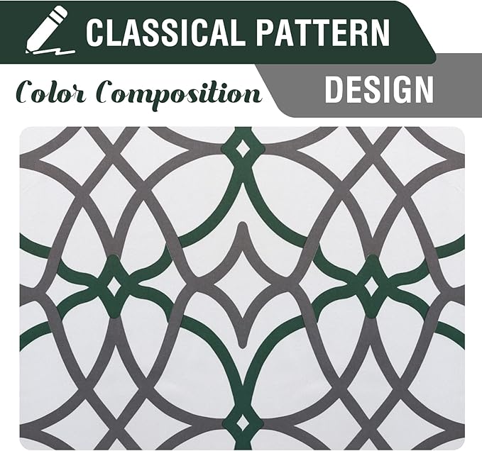 H.VERSAILTEX Blackout Curtains 108 inch Length 2 Panels Set Thermal Curtains & Drapes Window Treatment Noise Reducing Geometric Modern Grommet Living Room Curtains for Bedroom - Hunter Green and Gray