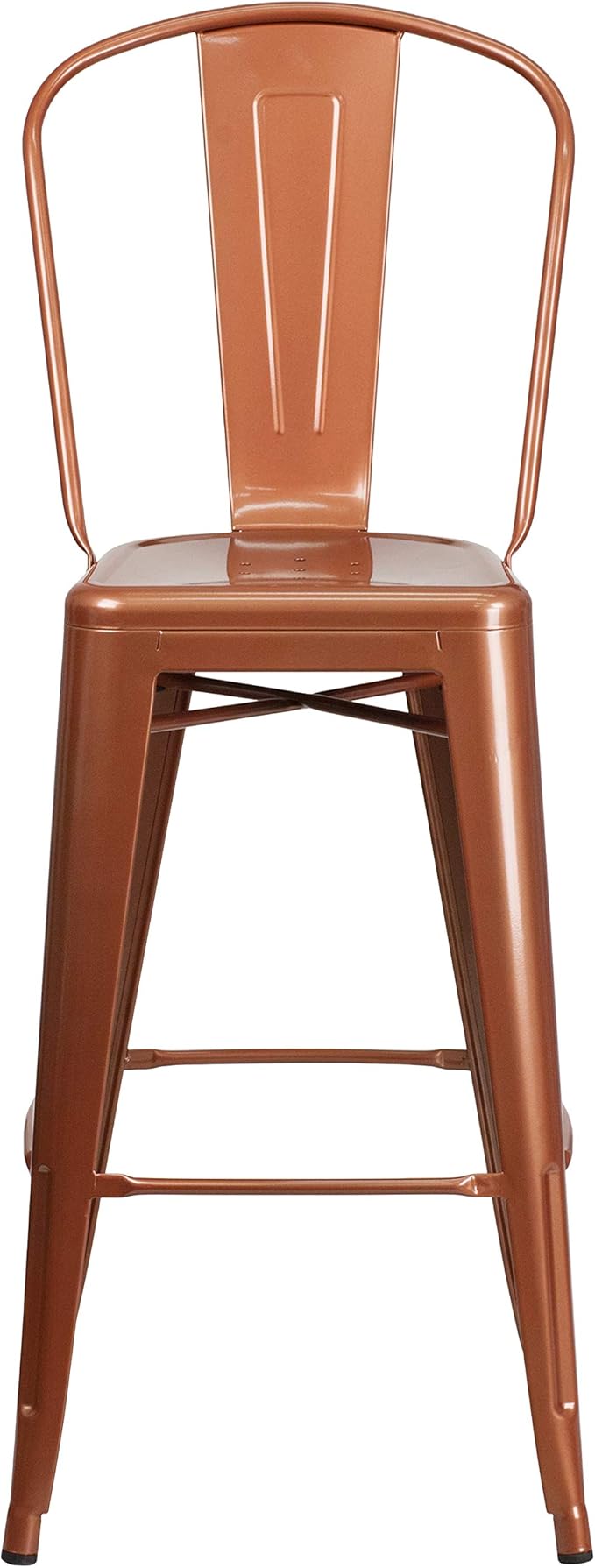 Flash Furniture Blake Commercial Grade 4 Pack 30" High Copper Metal Indoor-Outdoor Barstool with Back