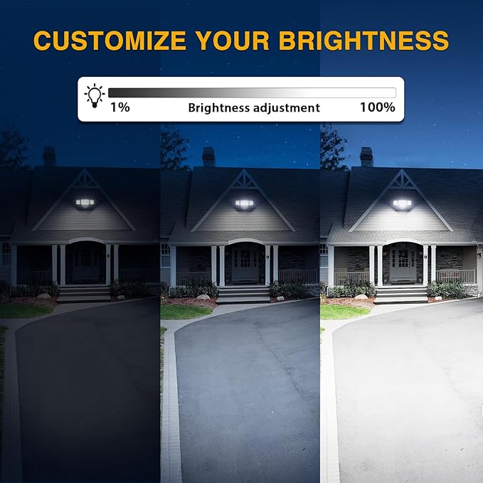 Onforu Plug in Flood Light,60W 6000LM Dusk to Dawn Outdoor Lighting,with Remote,IP65 Waterproof,3 Adjustable Heads Light for Garage Yard