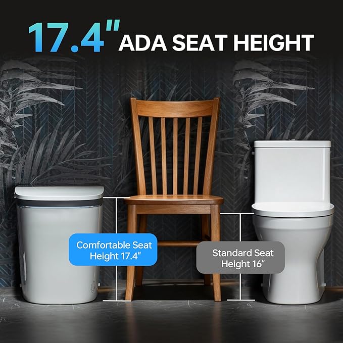WOODBRIDGE Smart Toilet 1.28 GPF Dual Flush, Auto Open & Close, Auto Flush, Foot Sensor,1000 Gram MaP Flushing Score,Movement Drying,Heated Seat,ADA Chair Height and Cleaning Foam Dispenser